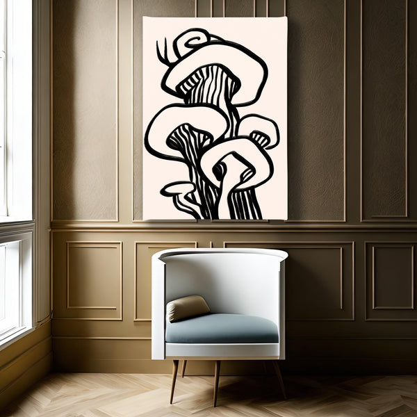 Canvas Wall Art, Boho Mushrooms, Wall Poster