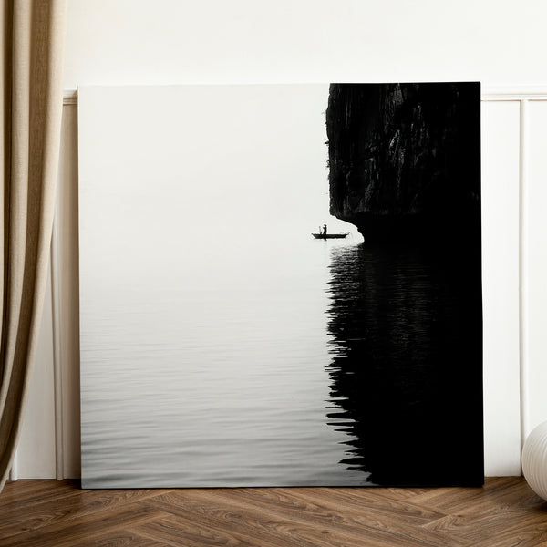 Canvas Wall Art - Black & White Sea