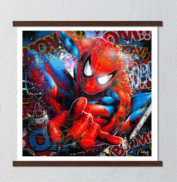 Canvas Kids Wall Art, Colorful Spider Man, Nursery Wall Poster