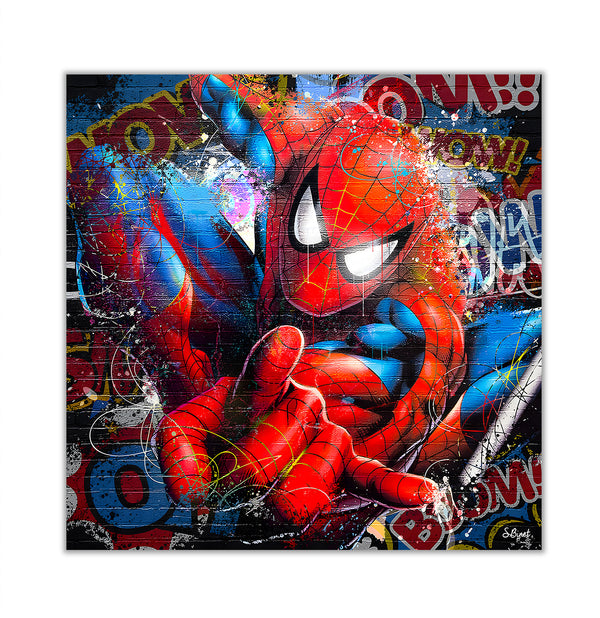 Canvas Kids Wall Art, Colorful Spider Man, Nursery Wall Poster