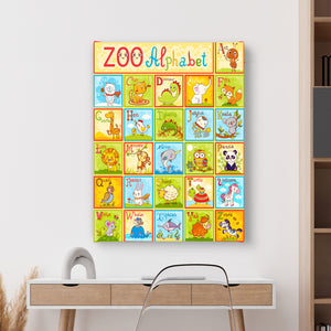 Nursery Wall Poster - English Animal Alphabet for Kids