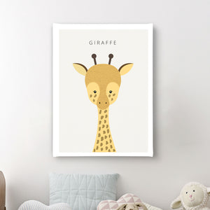 Nursery Wall Poster - Yellow Giraffe