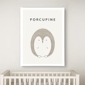 Nursery Wall Poster - Cute Grey Animal
