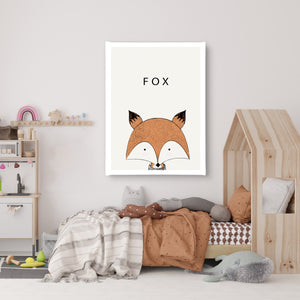 Nursery Wall Poster - Cute Fox Animal
