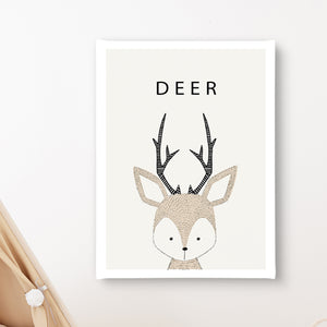 Nursery Wall Poster - Cute Deer Animal