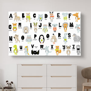 Nursery Wall Poster - English Alphabet with Animals