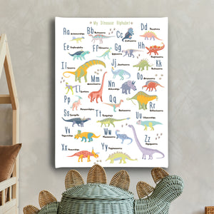 Nursery Wall Poster - Dinosaur Alphabet