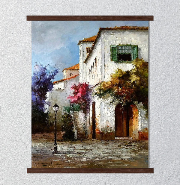 Canvas Wall Art, Oilpainted Old City, Wall Poster