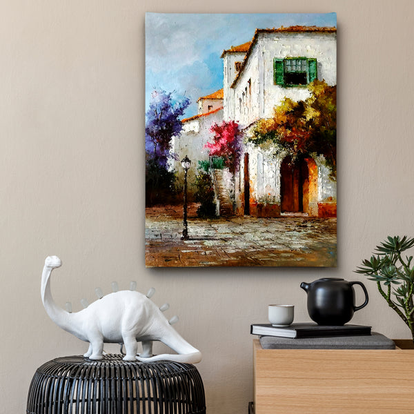 Canvas Wall Art, Oilpainted Old City, Wall Poster