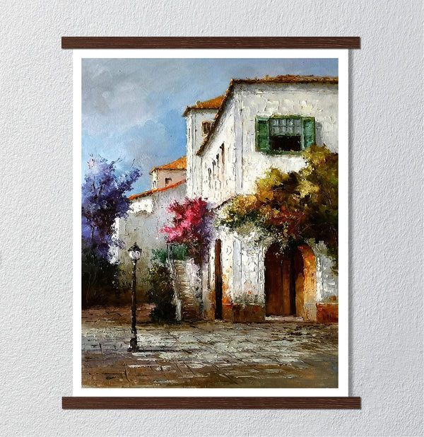 Canvas Wall Art, Oilpainted Old City, Wall Poster