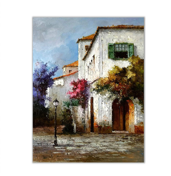 Canvas Wall Art, Oilpainted Old City, Wall Poster