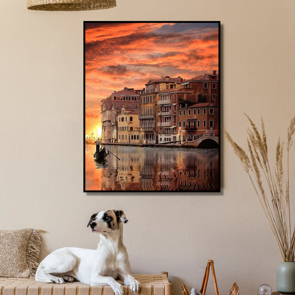 Wall Art - City and Orange Sunset