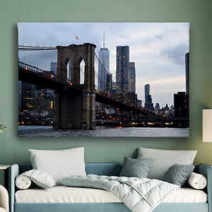 Canvas Wall Art - The Brooklyn Bridge in New York City