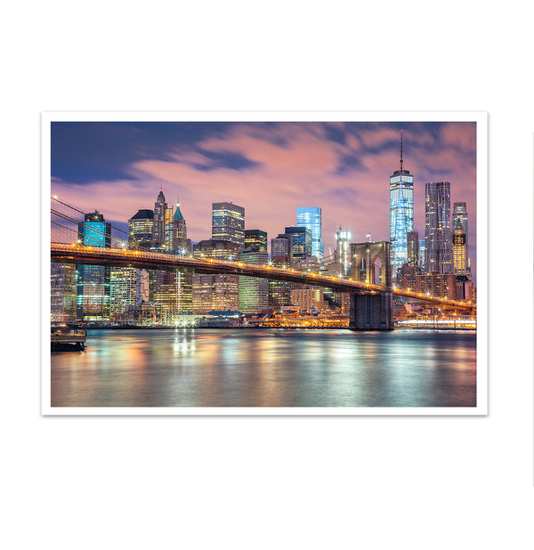 Canvas Wall Art, The Brooklyn Bridge and Skyscrapers, Wall Poster