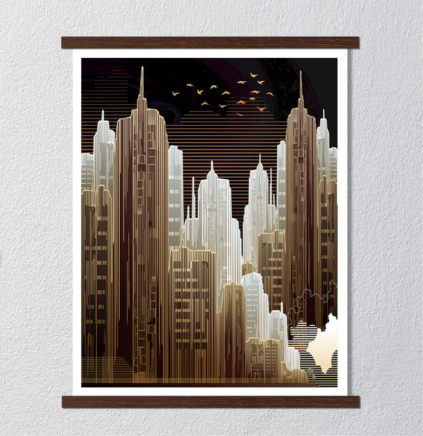 Canvas Wall Art, City Sketch, Wall Poster