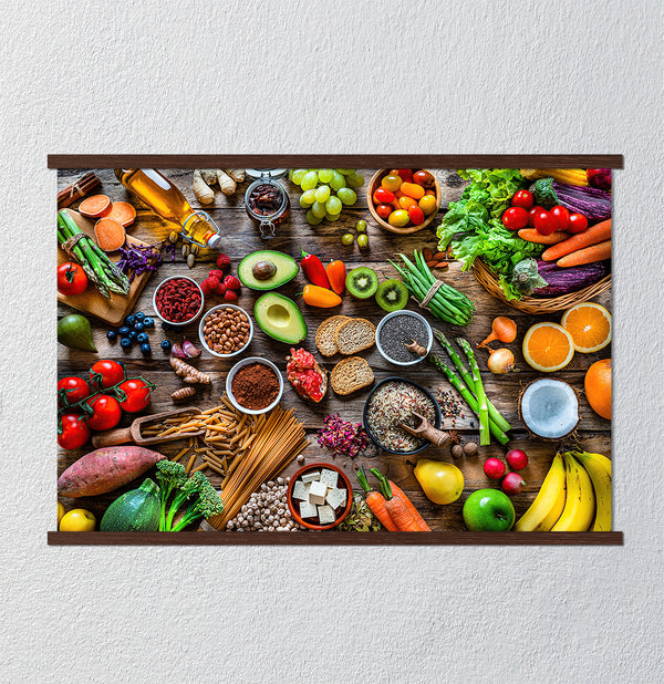 Canvas Wall Art,Vegan Food, Fruits & Veggies, Wall Poster