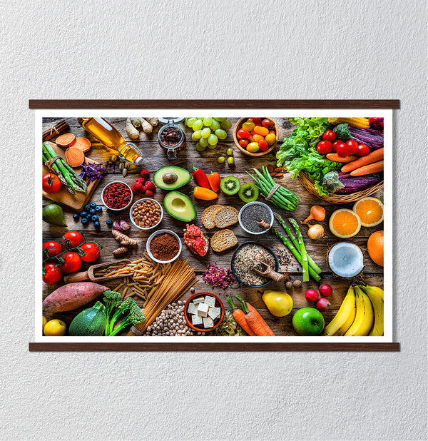 Canvas Wall Art,Vegan Food, Fruits & Veggies, Wall Poster