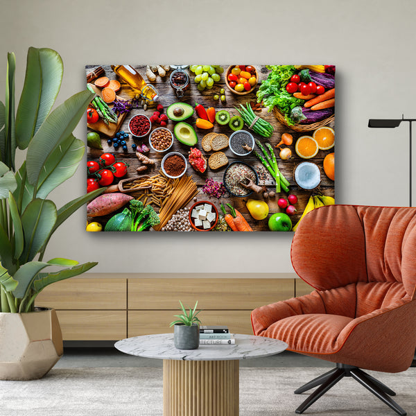 Canvas Wall Art,Vegan Food, Fruits & Veggies, Wall Poster