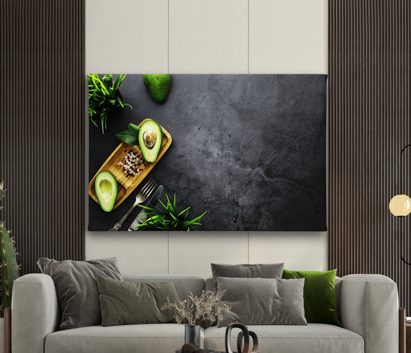 Canvas Wall Art, Green Fresh Avocado, Wall Poster