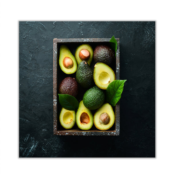 Canvas Wall Art, Green Fresh Avocado in Box, Wall Poster