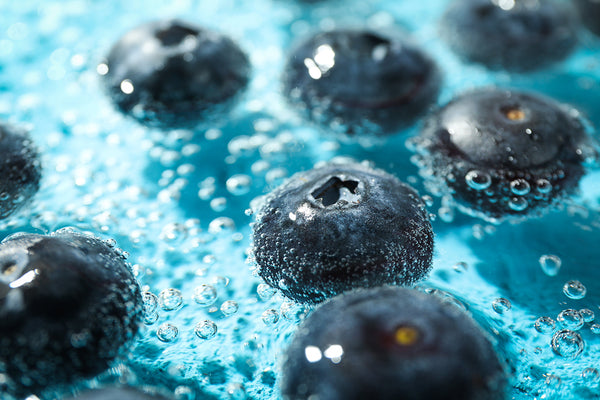 Canvas Wall Art, Blueberries in water, Wall Poster