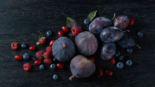 Canvas Wall Art, Wild Fig Fruits on Dark Background, Wall Poster