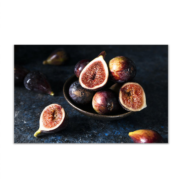 Canvas Wall Art, Wild Fig Fruits on Dark Background, Wall Poster