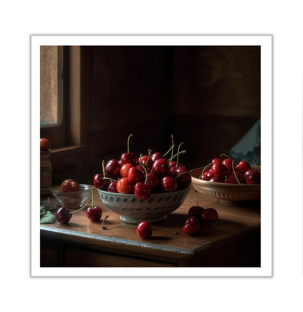 Canvas Wall Art, Cherry Fruits, Wall Poster