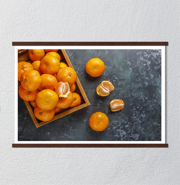 Canvas Wall Art, Fresh Orange Mandarins, Wall Poster