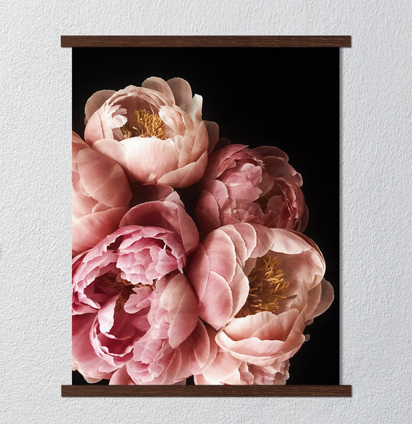 Canvas Wall Art, Pink Peony Flowers Wall Poster