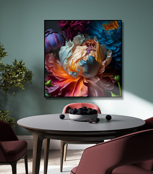 Wall Art - Multicolor Large Peony Flower Wall Poster