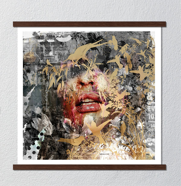 Canvas Fashion Wall Art, Abstract Girl, Glam Wall Poster