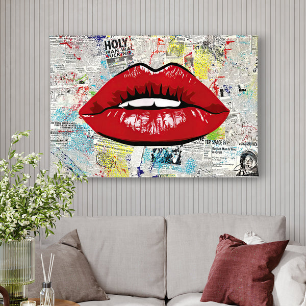 Canvas Fashion Wall Art -  Red Lips