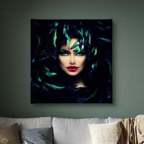 Canvas Fashion Wall Art -  Mysterious Portrait of Woman