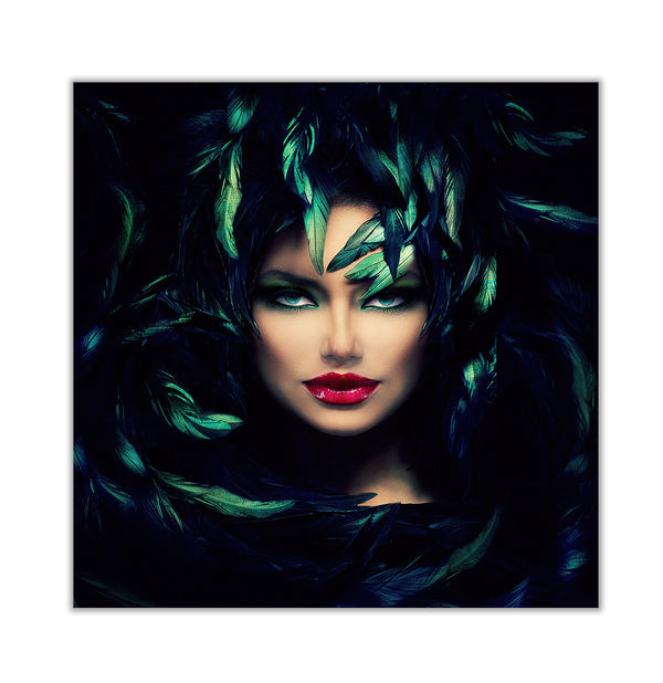 Canvas Fashion Wall Art, Mysterious Portrait of Woman, Glam Wall Poster