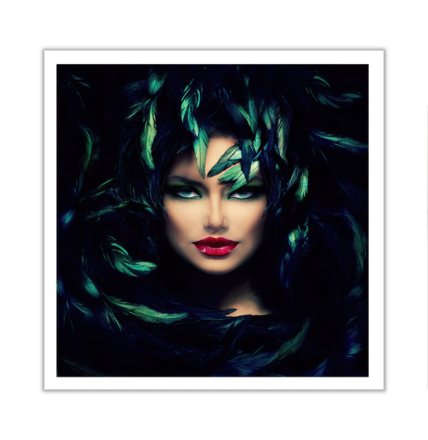 Canvas Fashion Wall Art, Mysterious Portrait of Woman, Glam Wall Poster