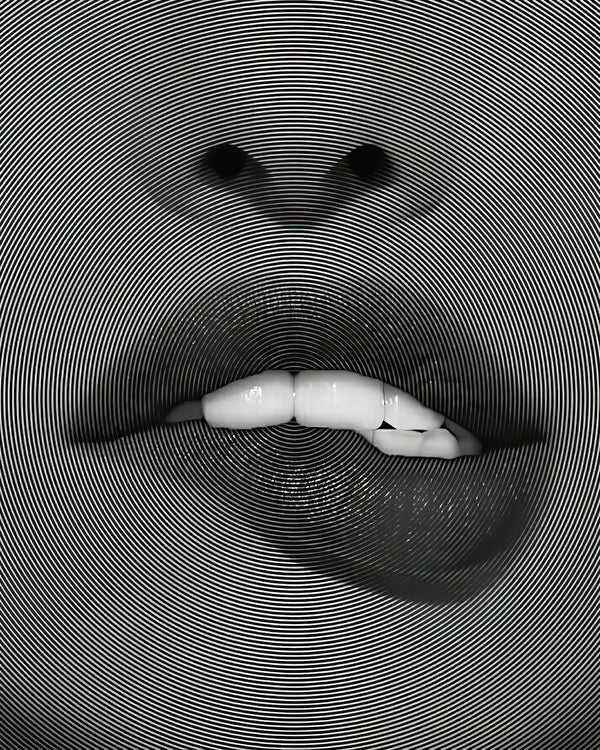 Canvas Fashion Wall Art, Black & White Lips , Glam Wall Poster