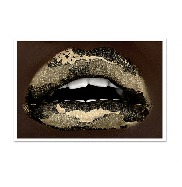 Canvas Fashion Wall Art, Gold Lipstick, Glam Wall Poster