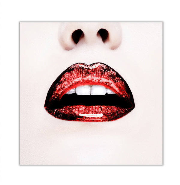 Canvas Fashion Wall Art, Red Gloss Lips, Glam Wall Poster