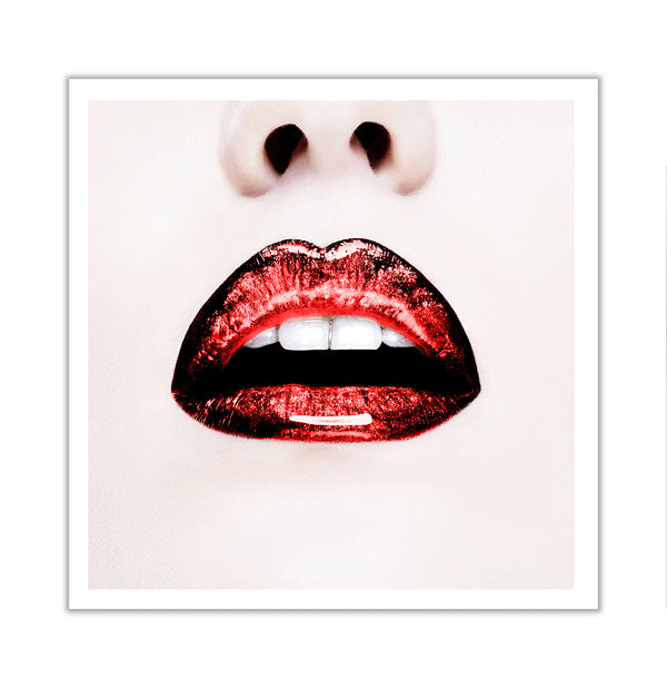 Canvas Fashion Wall Art, Red Gloss Lips, Glam Wall Poster