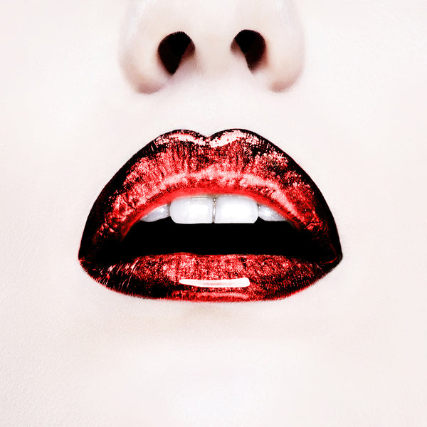 Canvas Fashion Wall Art, Red Gloss Lips, Glam Wall Poster