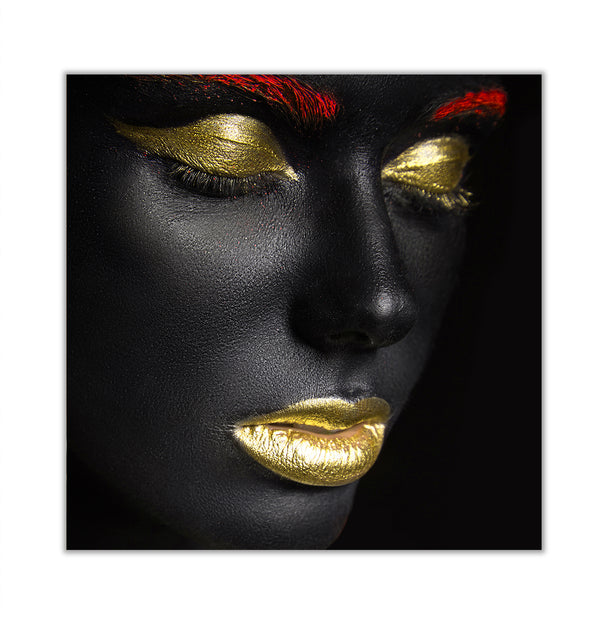 Canvas Fashion Wall Art, Bright Gold Make-up, Glam Wall Poster