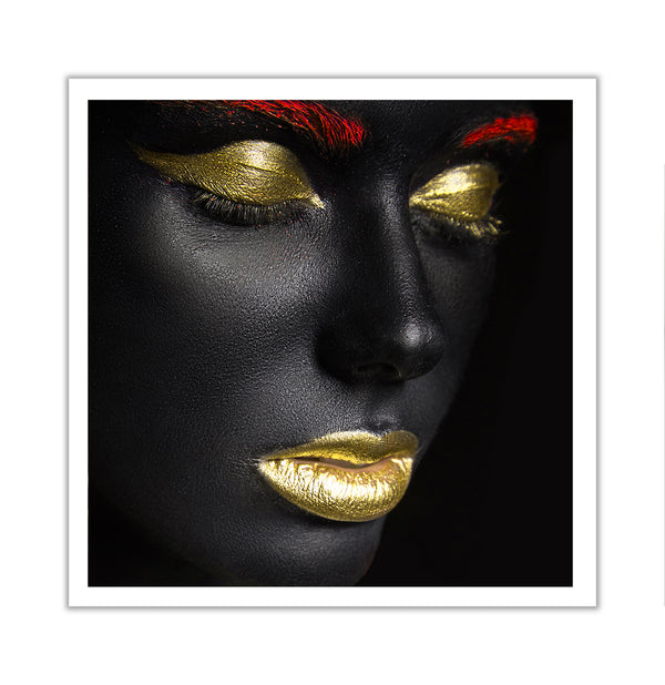 Canvas Fashion Wall Art, Bright Gold Make-up, Glam Wall Poster