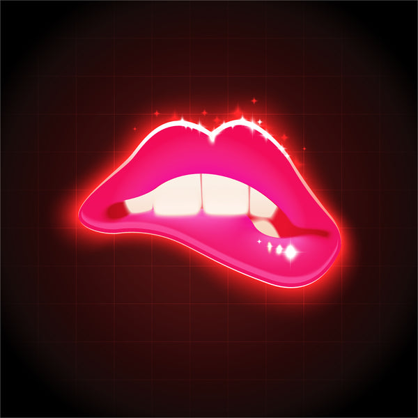 Canvas Fashion Wall Art, Pink Neon Lips, Glam Wall Poster