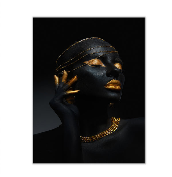 Canvas Fashion Wall Art, Beauty Gold Makeup, Glam Wall Poster