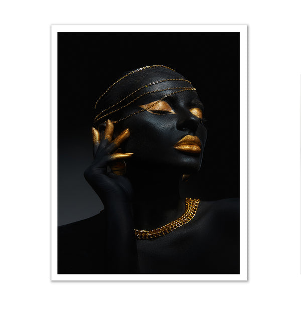 Canvas Fashion Wall Art, Beauty Gold Makeup, Glam Wall Poster