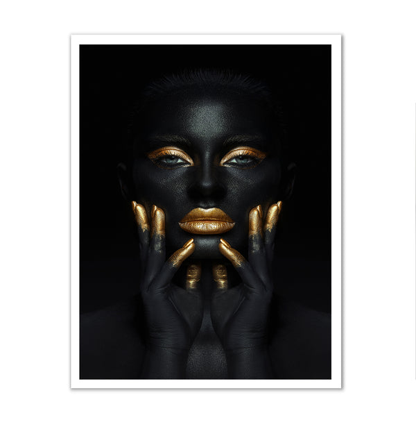 Canvas Fashion Wall Art, Beauty Gold Woman Art, Glam Wall Poster