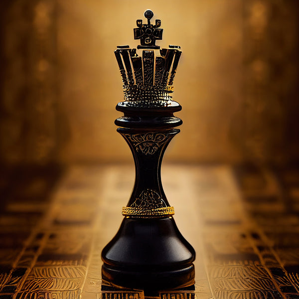 Canvas Fashion Wall Art, Black Chess and Gold Background, Glam Wall Poster