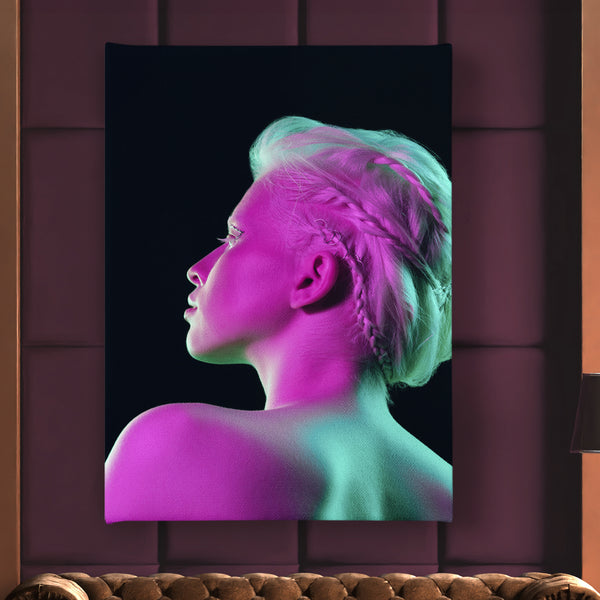 Canvas Fashion Wall Art -  Pink Neon Girl