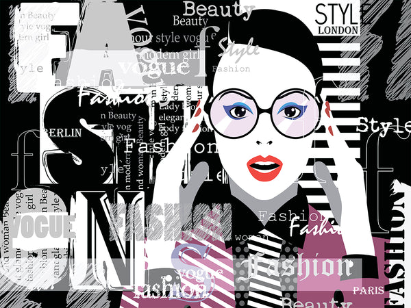 Canvas Fashion Wall Art, Fashion Girl in Pop Art Style, Glam Wall Poster